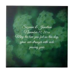 Dreamy Wild Roses Floral Personalised Wedding  Tile