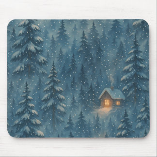 Dreamy Winter Forest Cosy Blanket Mouse Mat