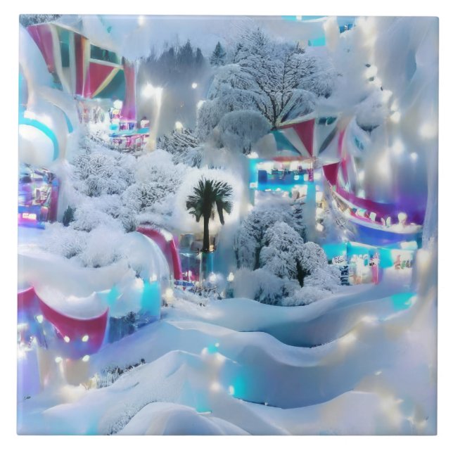 Dreamy Winter Wonderland Lights Tile (Front)