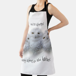 Dreamy Wisdom of Snowy Owls Family Apron