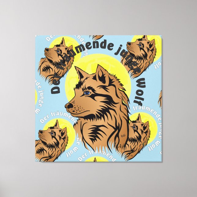 dreamy wolf puppy canvas print (Front)