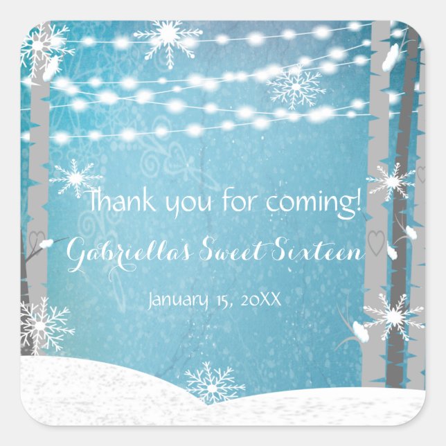 Dreamy Woodland Forest Sweet Sixteen  Stickers (Front)