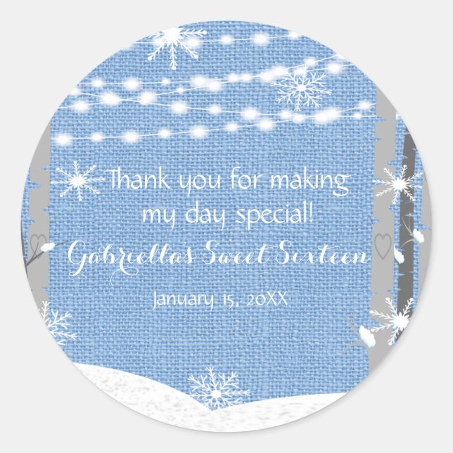 Dreamy Woodland Forest Sweet Sixteen  Stickers (Front)