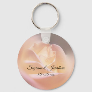 Dreamy Yellow Rose Personalized Wedding  Key Ring