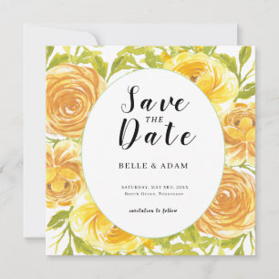 Dreamy Yellow Rose Wedding Save The Date