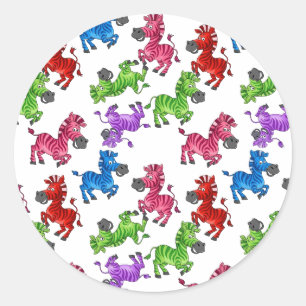 Dreamy Zebra World Classic Round Sticker