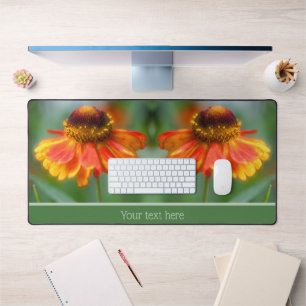 Dreamy Zinnia Flower Personalised Desk Mat