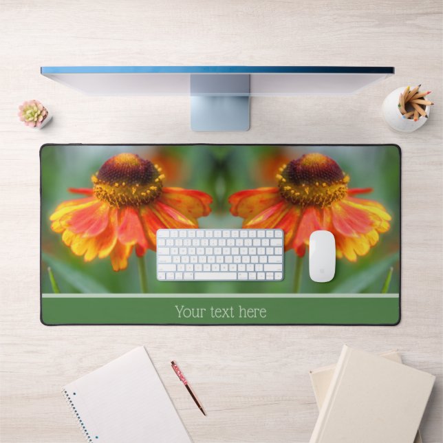 Dreamy Zinnia Flower Personalised Desk Mat (Office 1)