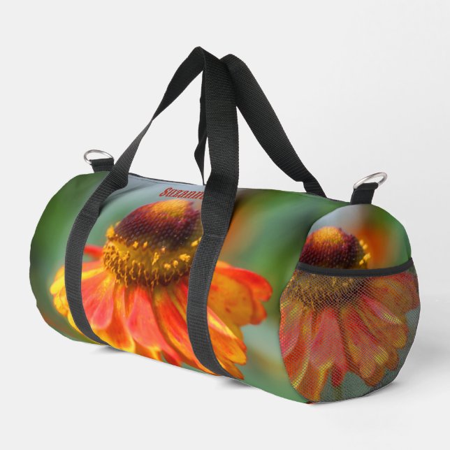 Dreamy Zinnia Flower Personalised Duffle Bag (Right Corner)