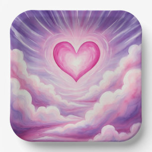 DreamyGlowHeart Paper Plate