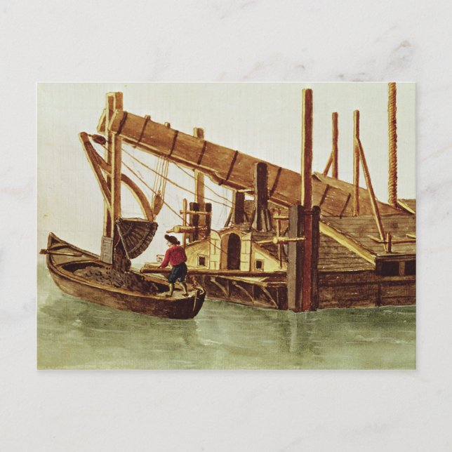Dredging a canal postcard (Front)