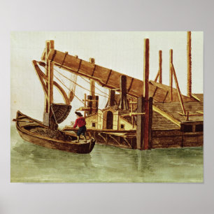 Dredging a canal poster