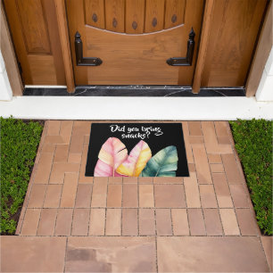 Drei Bananen Blätter in Pastellfarben Doormat