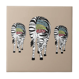 Drei Zebras  Tile
