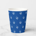 Dreidel blue and white pattern Hanukkah party Paper Cups<br><div class="desc">Dreidel (a spinning top with four sides, each inscribed with a letter of the Hebrew alphabet) blue and white pattern Hanukkah, bar mitzvah, bat mitzvah, Shabat, Jewish Holidays, elegant Paper Cups</div>