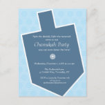 Dreidel Chanukah Party Invitation<br><div class="desc">Dreidels are part of the Hanukkah fun so show that with this Hanukkah invitation. A cobalt blue dreidel takes up most of the invitation's front against a subtle Star of David blue background. All your customised party information goes inside the dreidel. Available in alternate colours with matching products.</div>