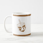 Dreidel Coffee Mug<br><div class="desc">This elegant mug has a bronze Dreidel that you can change the colour of for Hanukkah or any occasion.</div>