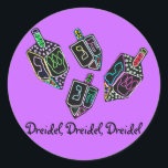 Dreidel, Dreidel, Dreidel Stickers<br><div class="desc">Graphic illustration of a colourful Hannukah dreidel design.</div>
