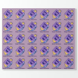 dreidel for Hanukkah wrap Wrapping Paper<br><div class="desc">Childs's toy print wrapping paper with the words "Happy Hanukkah". The background pale purple but can be changed to any of Zazzle's many colour choices.</div>