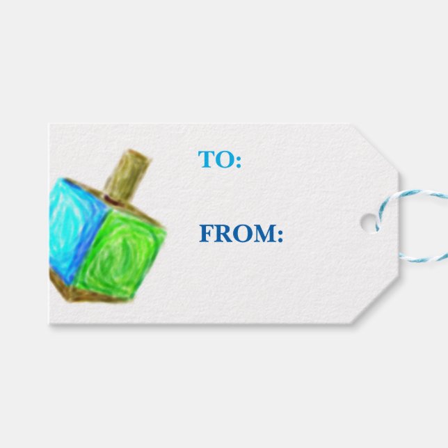 Dreidel Gift Tag-Horizontal Tags (Front (Horizontal))