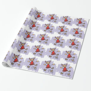 Dreidel Girl Wrapping Paper