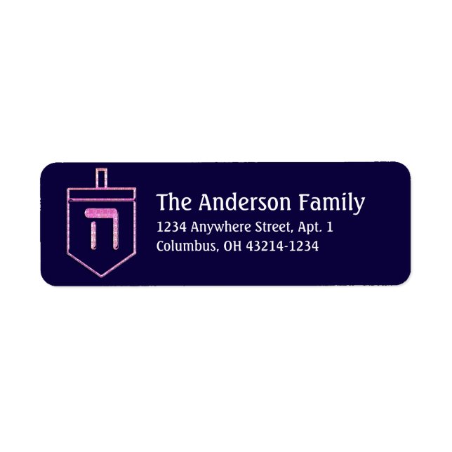 Dreidel Hanukkah Address Labels d7 (Front)