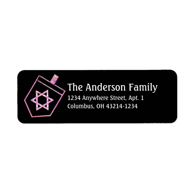 Dreidel Hanukkah Address Labels d8 (Front)
