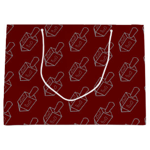 Dreidel Hanukkah Glitter Large Gift Bag