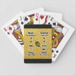 Dreidel Instructions (Gold Glitter) Playing Cards<br><div class="desc">Fun and convenient way to keep instructions for playing the Jewish children's game of dreidel at hand! Nice Hanukkah or Mitzvah gift or party favour. Also available in silver glitter or blue starburst.</div>