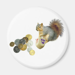 Dreidel Squirrel Magnet