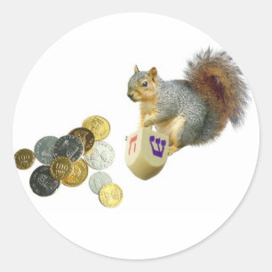 Dreidel squirrel sticker