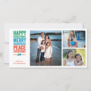 Dreidel Tree 3 Holiday Card