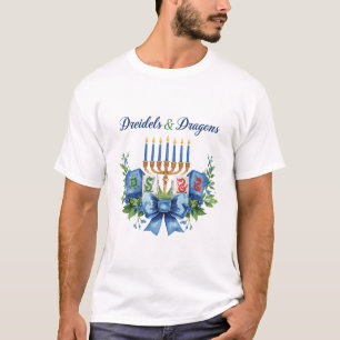 Dreidels and Dragons Hanukkah Mahjong T-Shirt