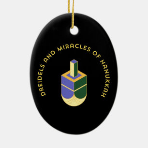 DREIDELS AND MIRACLES OF HANUKKAH CERAMIC TREE DECORATION