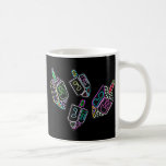 Dreidels Hannukah Mugs<br><div class="desc">Graphic illustration of a colourful Hannukah dreidels. Brighten up the nights of Hannukah with this unique gift.</div>