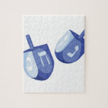 Dreidels Jigsaw Puzzle<br><div class="desc">The design is beautiful and bright and fills you to the brim with holiday spirit and is perfect on gifts,  table runners,  kitchen linens,  home decor and on all things Hanukkah!</div>