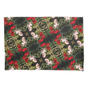 Drenched Red And White Roses Pattern Pillowcase