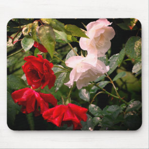 Drenched Roses Flower  Mouse Mat