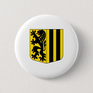 Dresden Coat Arms official Germany Saxony Symbol 6 Cm Round Badge