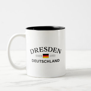 Dresden Deutschland Coordinates German Two-Tone Coffee Mug