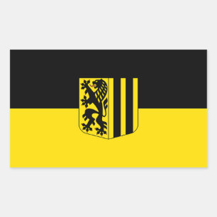 Dresden emblem Germany flag symbol coat arms Rectangular Sticker