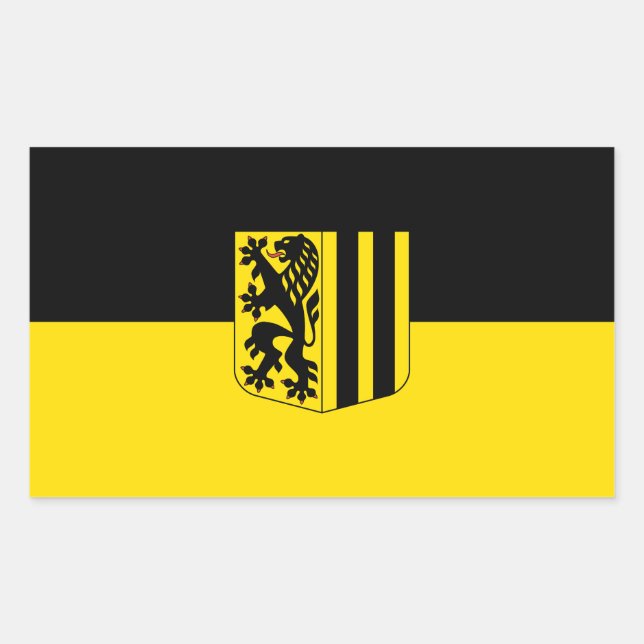 Dresden emblem Germany flag symbol coat arms Rectangular Sticker (Front)