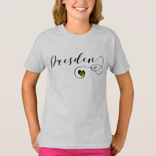 Dresden Flag In Heart, Saxony, Germany T-Shirt