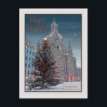 Dresden - Frauenkirche Tannenbaum  - HH WB Postcard<br><div class="desc">A lit Christmas Tree sits silently next to the Dresden Frauenkirche early on Christmas Morning (Dresden,  Germany)</div>