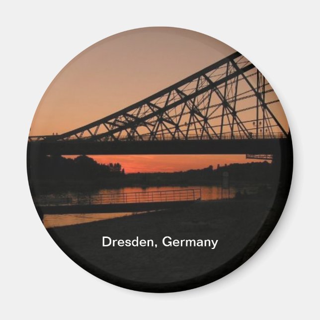 Dresden, Germany: Blue Wonder Bridge Magnet (Front)