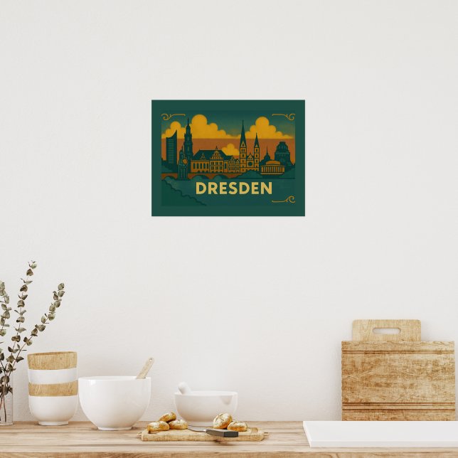 Dresden Germany City Art Poster (Kitchen)