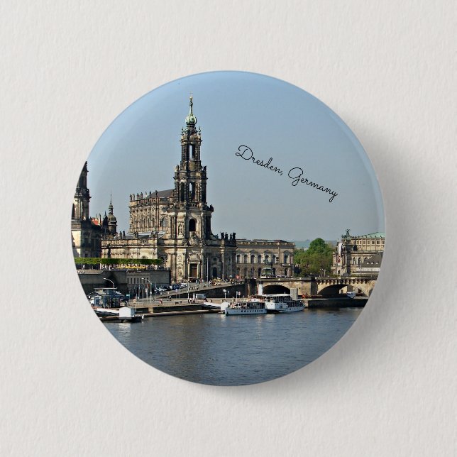 Dresden, Germany cityscape 6 Cm Round Badge (Front)