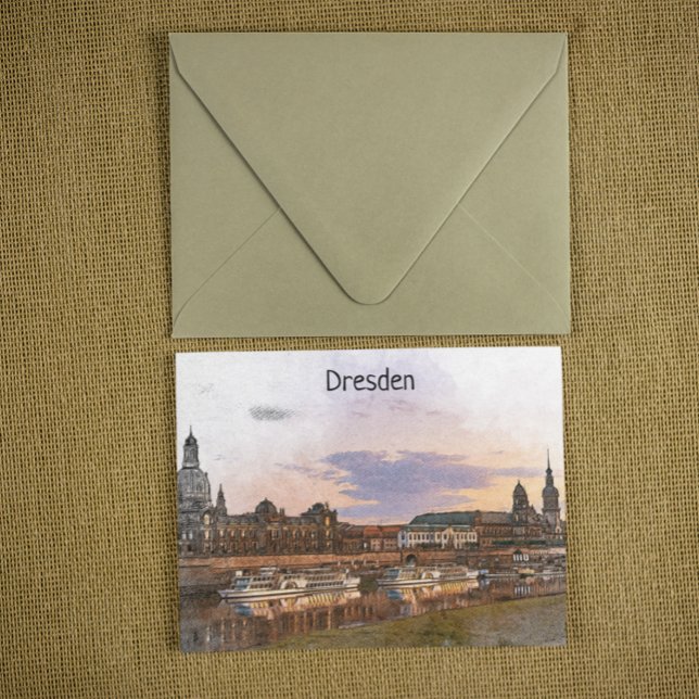 Dresden Germany Elbe Panorama View Postcard (Dresden Germany Postcard)