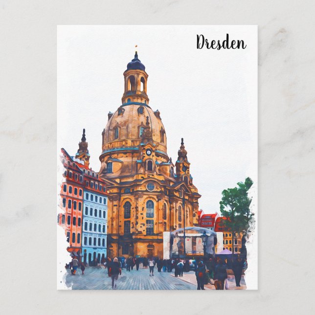 Dresden Germany Frauenkirche City View Postcard (Front)