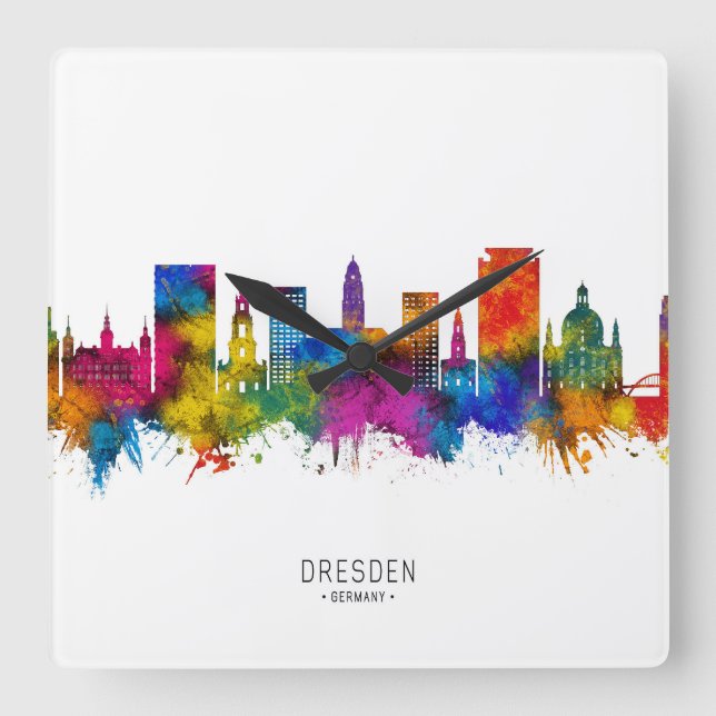 Dresden Germany Skyline Square Wall Clock (Front)